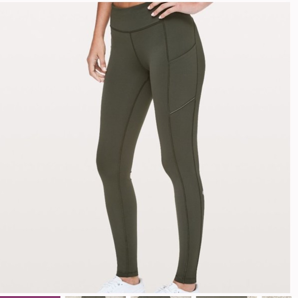 lululemon athletica Olive Green High-Rise Pocket Leggings